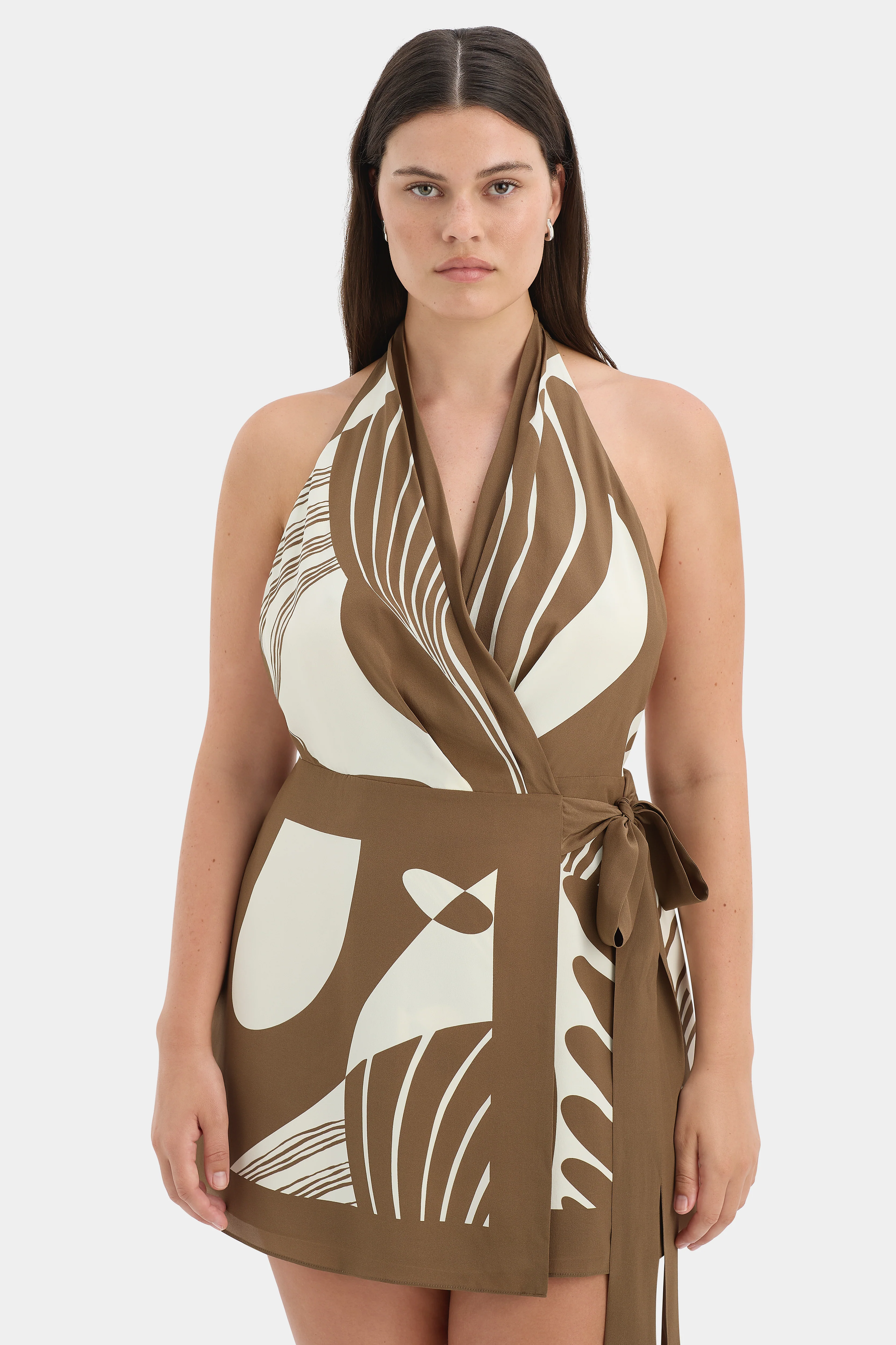 Almara Wrap Halter Mini Dress - Image 10