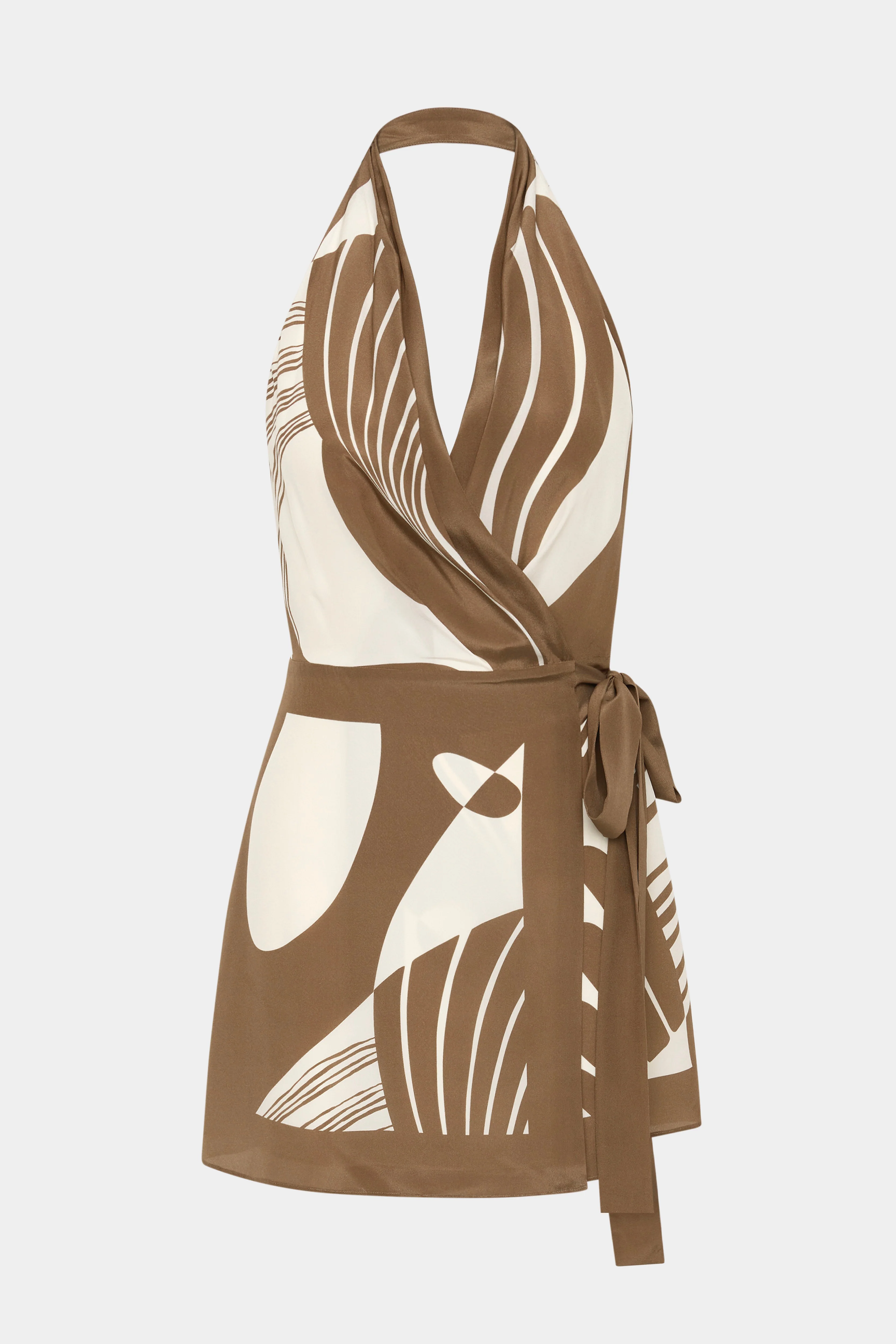 Almara Wrap Halter Mini Dress - Image 11