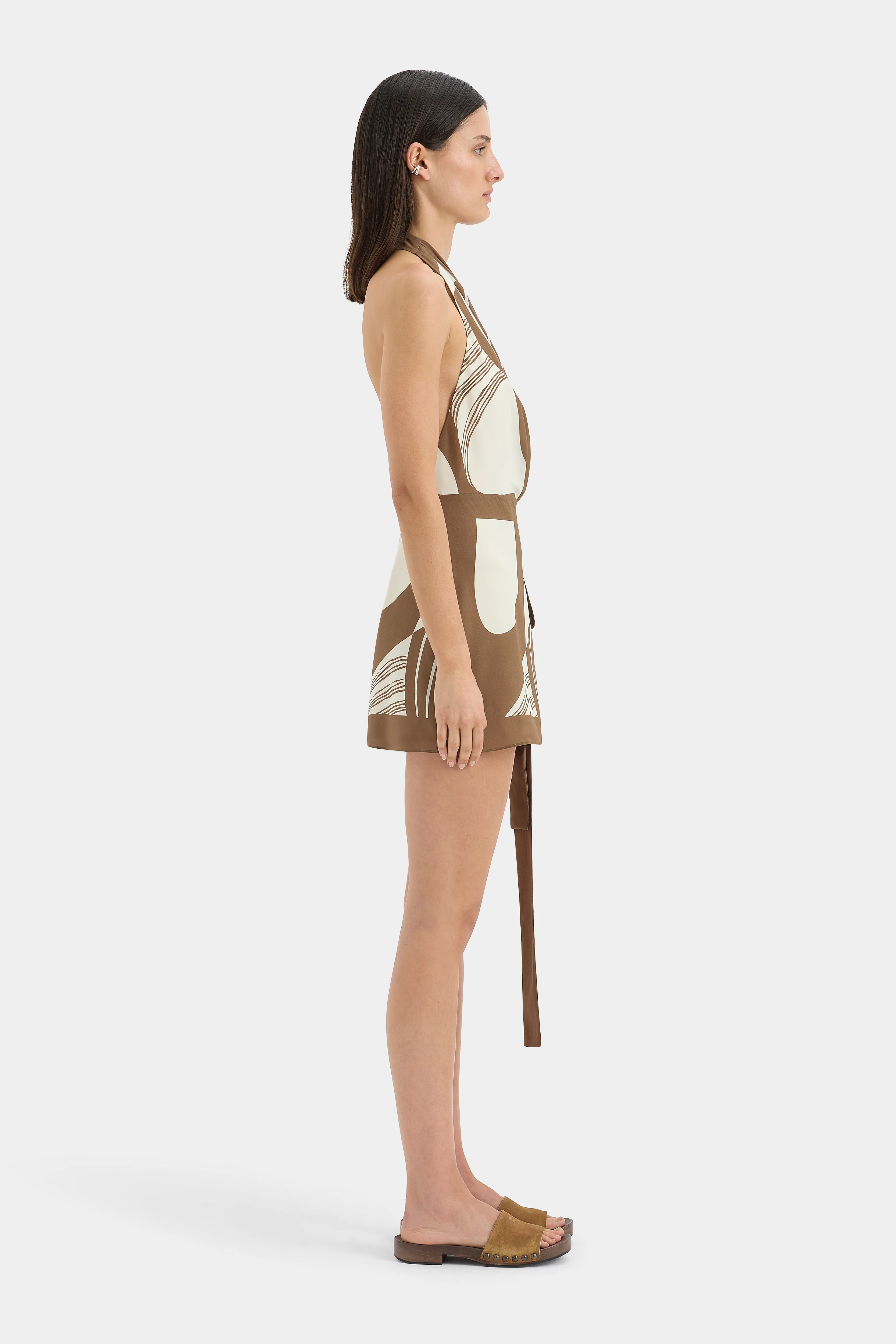 Almara Wrap Halter Mini Dress - Image 3