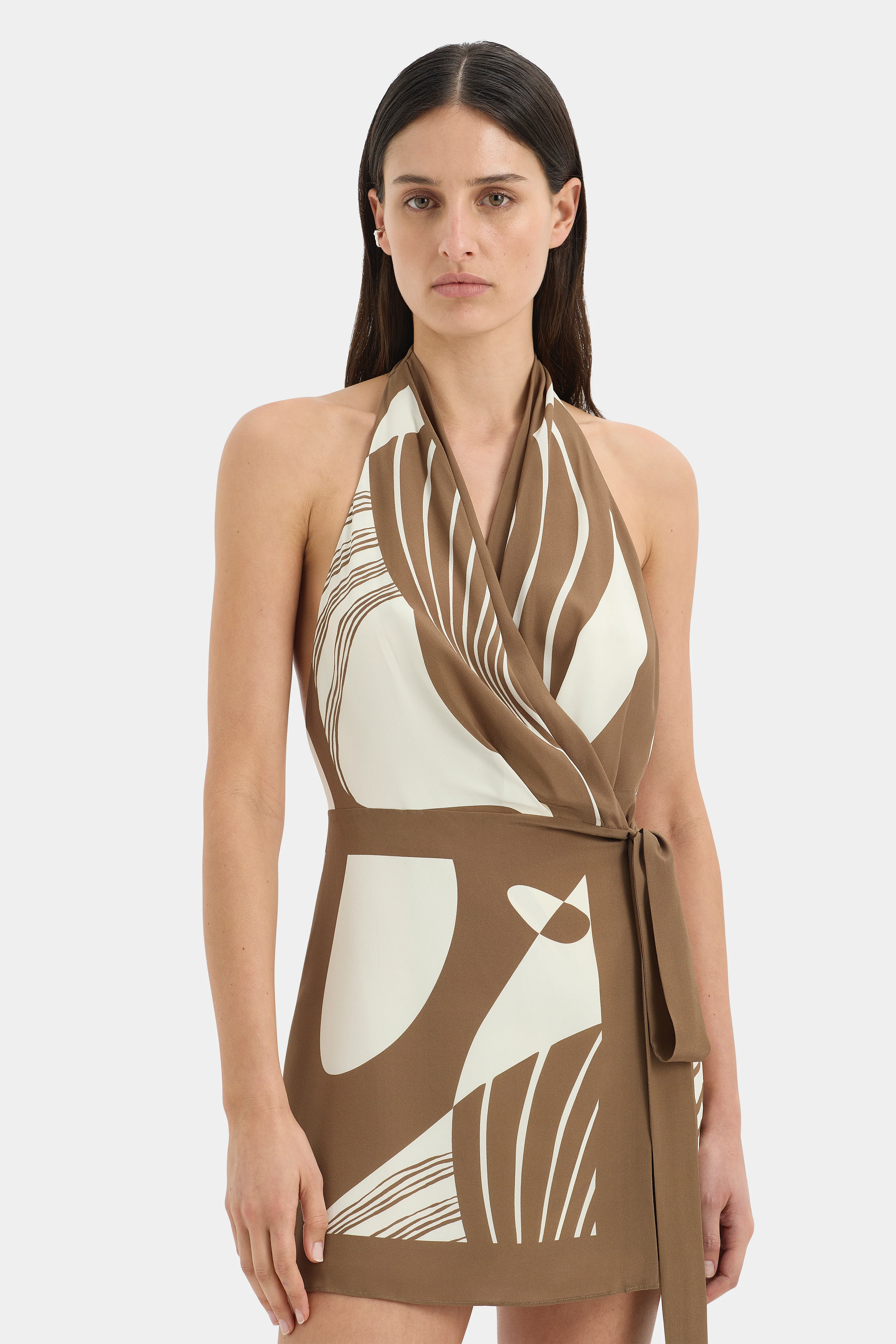 Almara Wrap Halter Mini Dress - Image 5