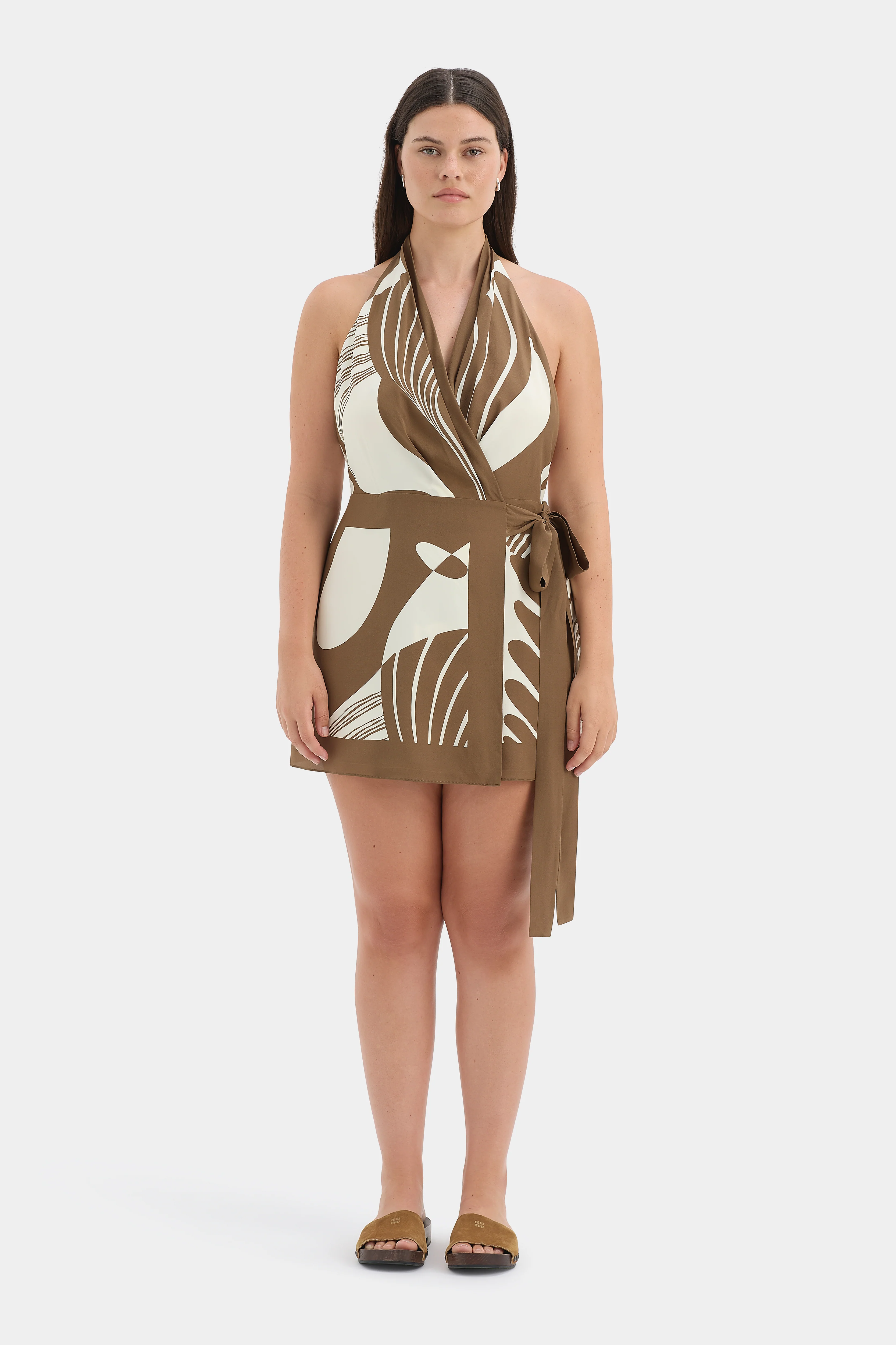 Almara Wrap Halter Mini Dress - Image 6
