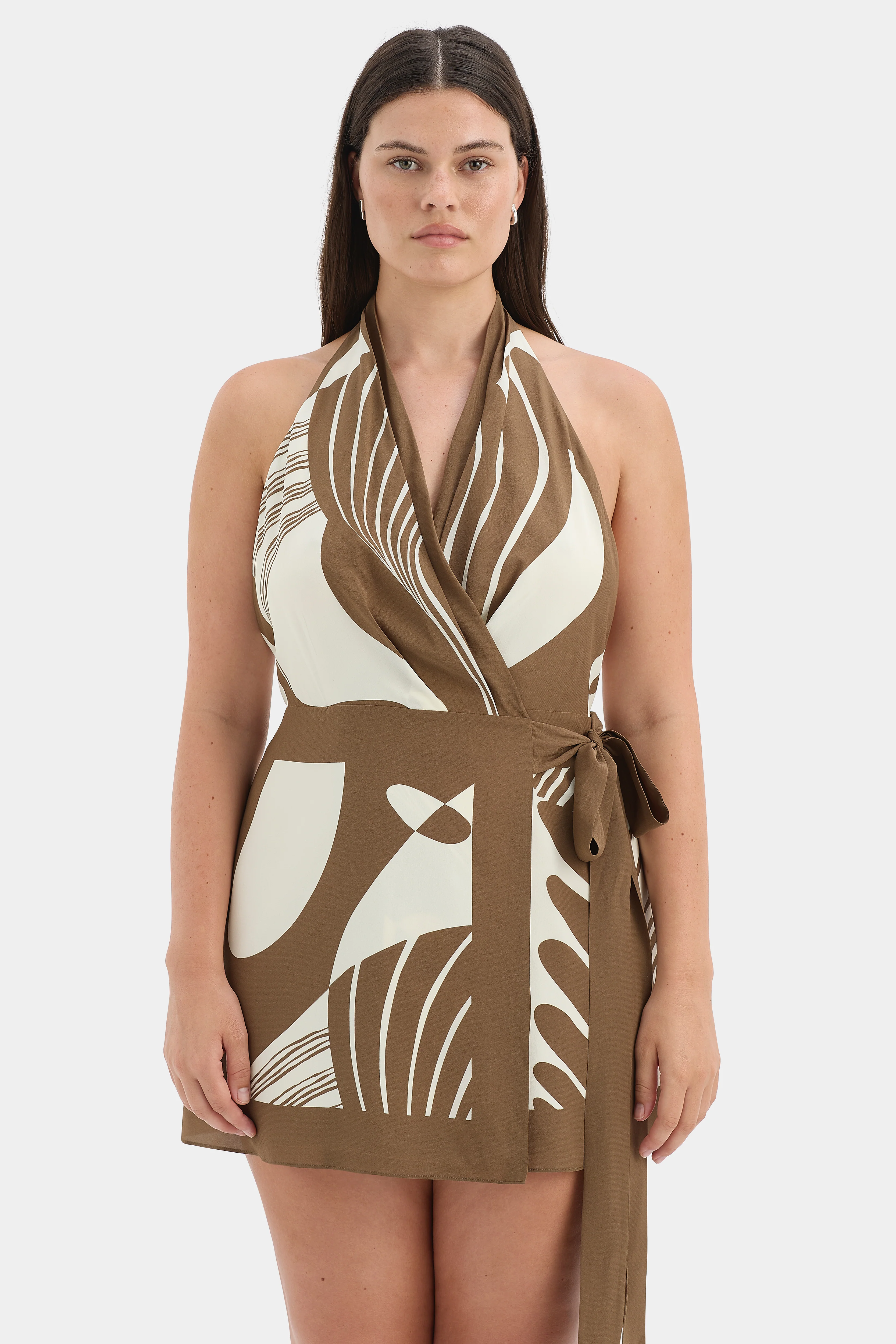 Almara Wrap Halter Mini Dress - Image 9