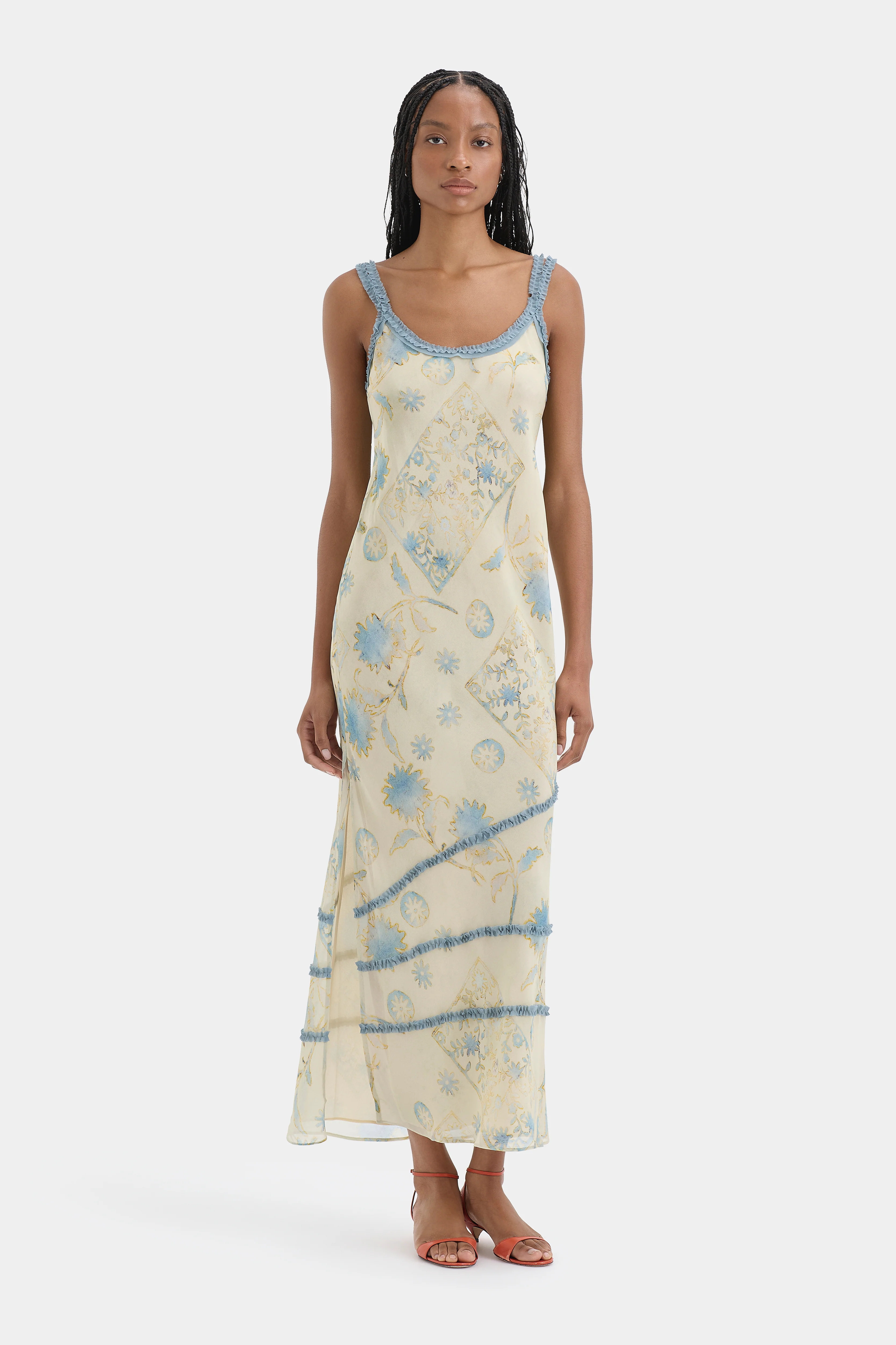 Cecile Ruffle Slip Dress