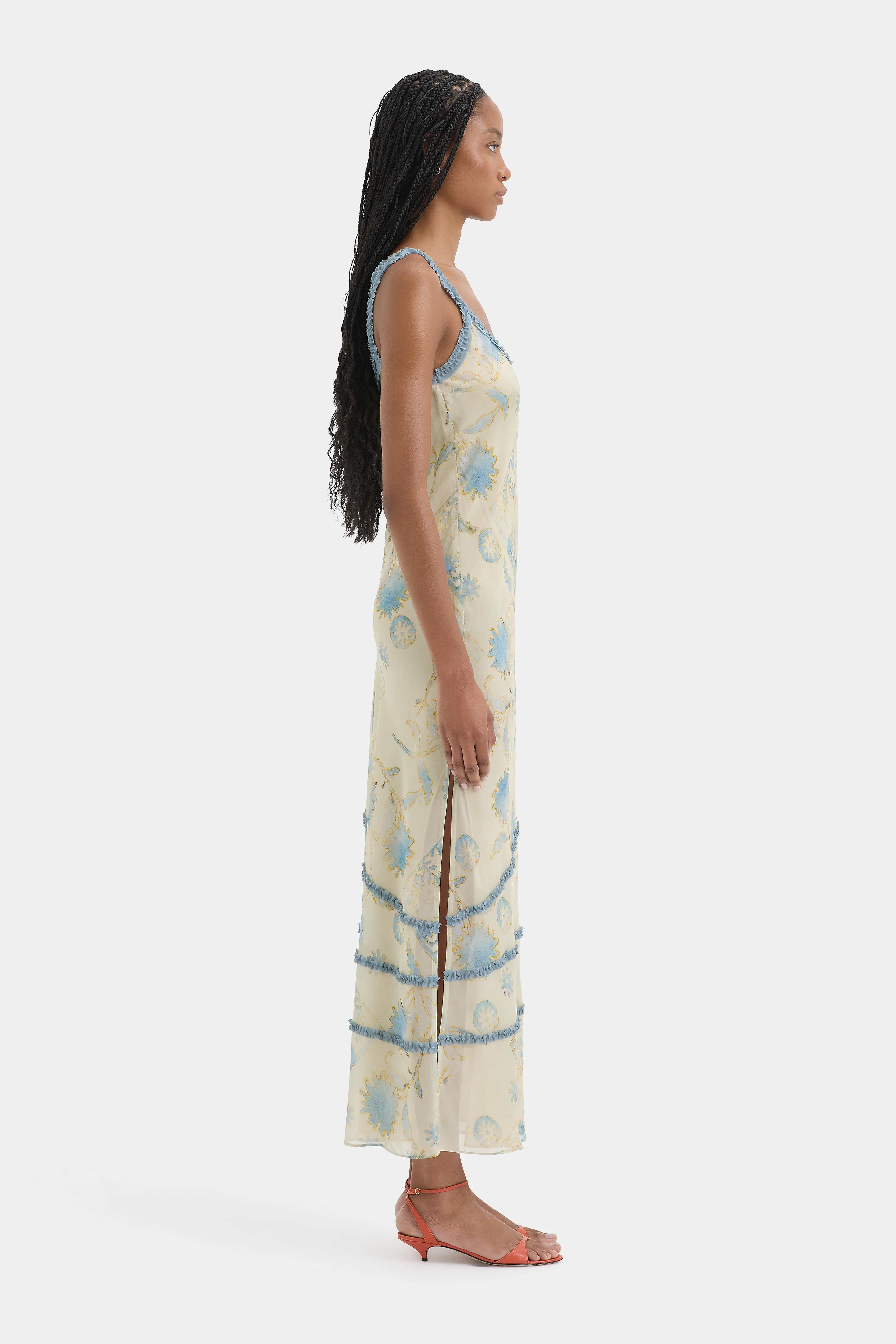 Cecile Ruffle Slip Dress - Image 4