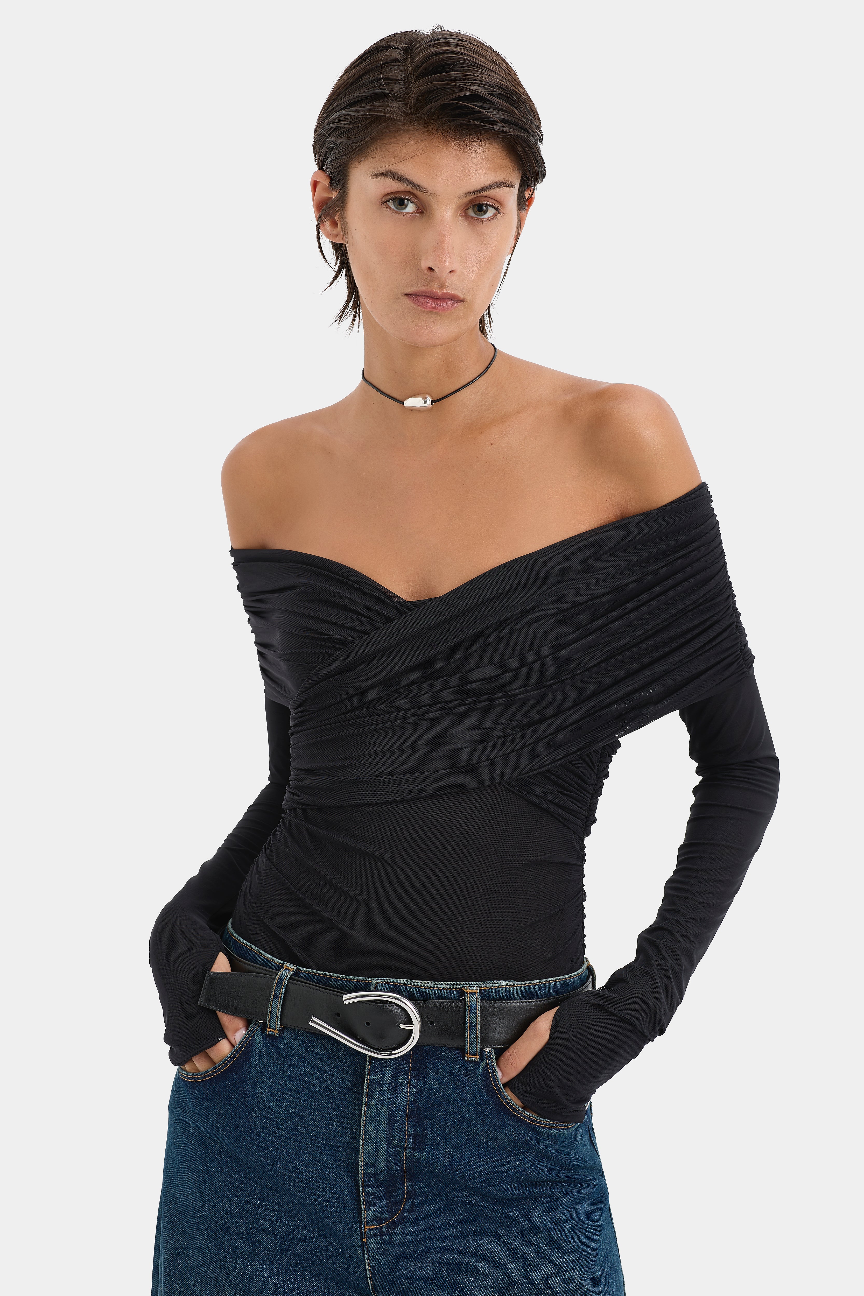 Jacques Gathered Long Sleeve Top - Image 5