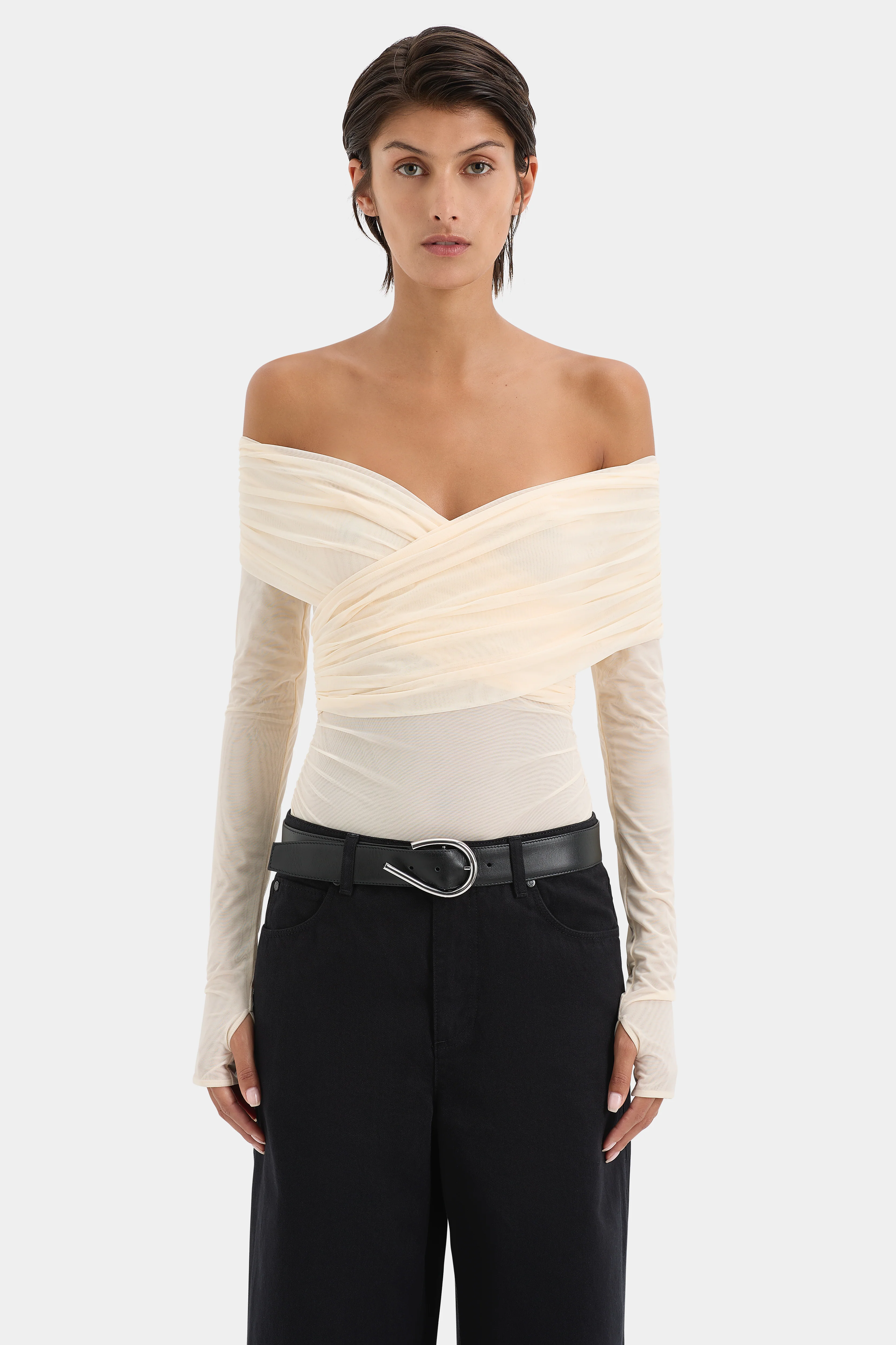 Jacques Gathered Long Sleeve Top