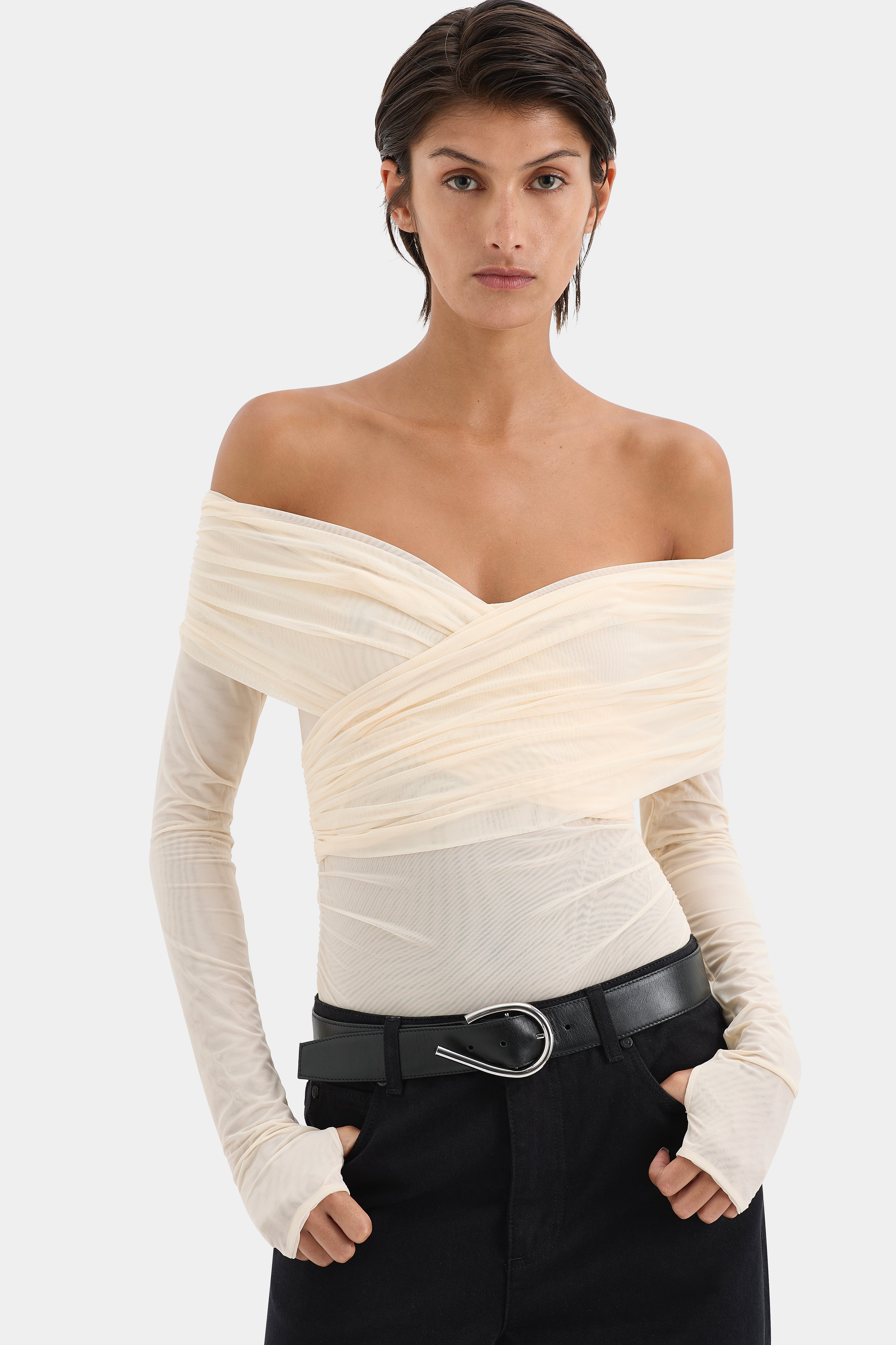 Jacques Gathered Long Sleeve Top - Image 6