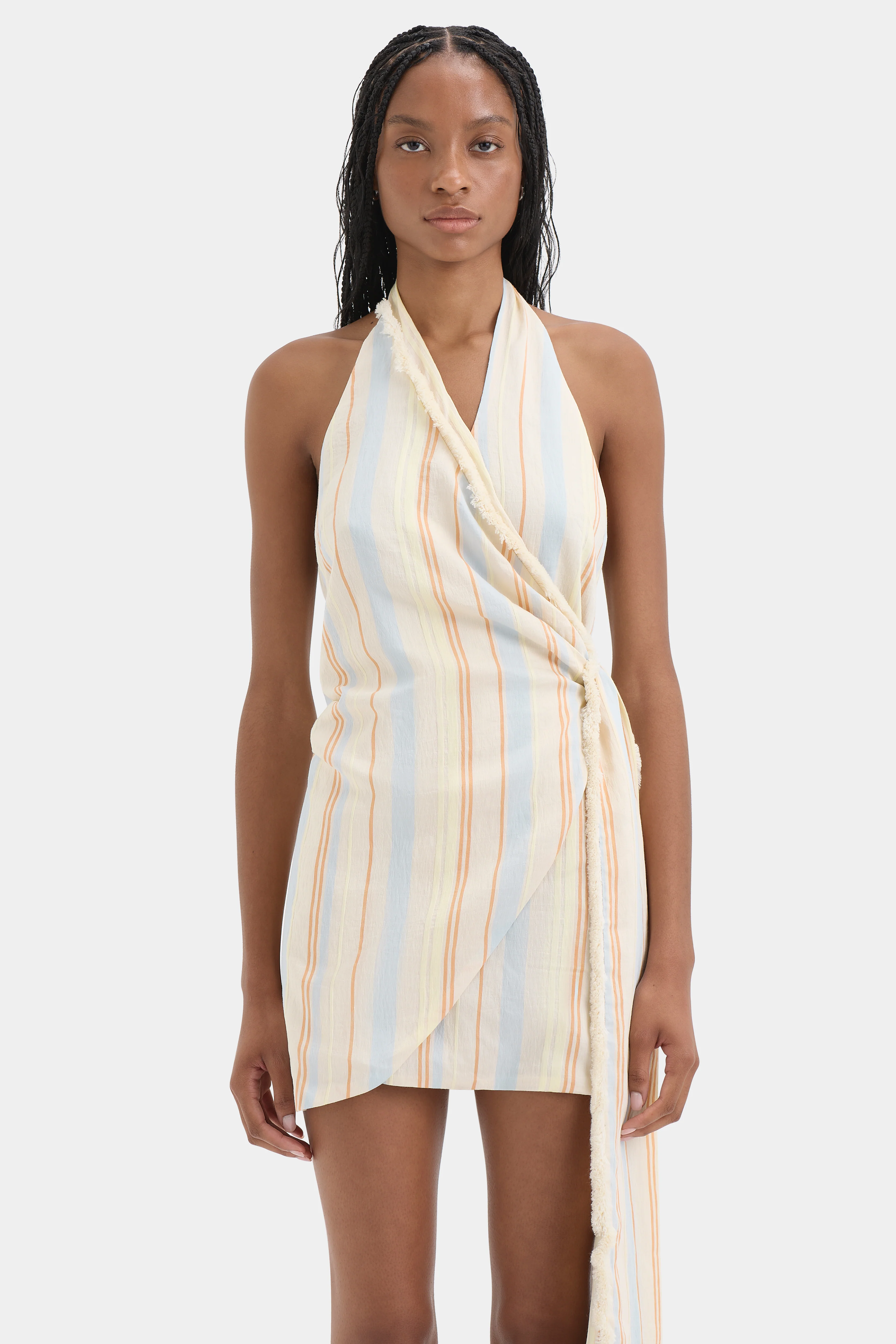 Pernille Wrap Halter Mini Dress - Image 4