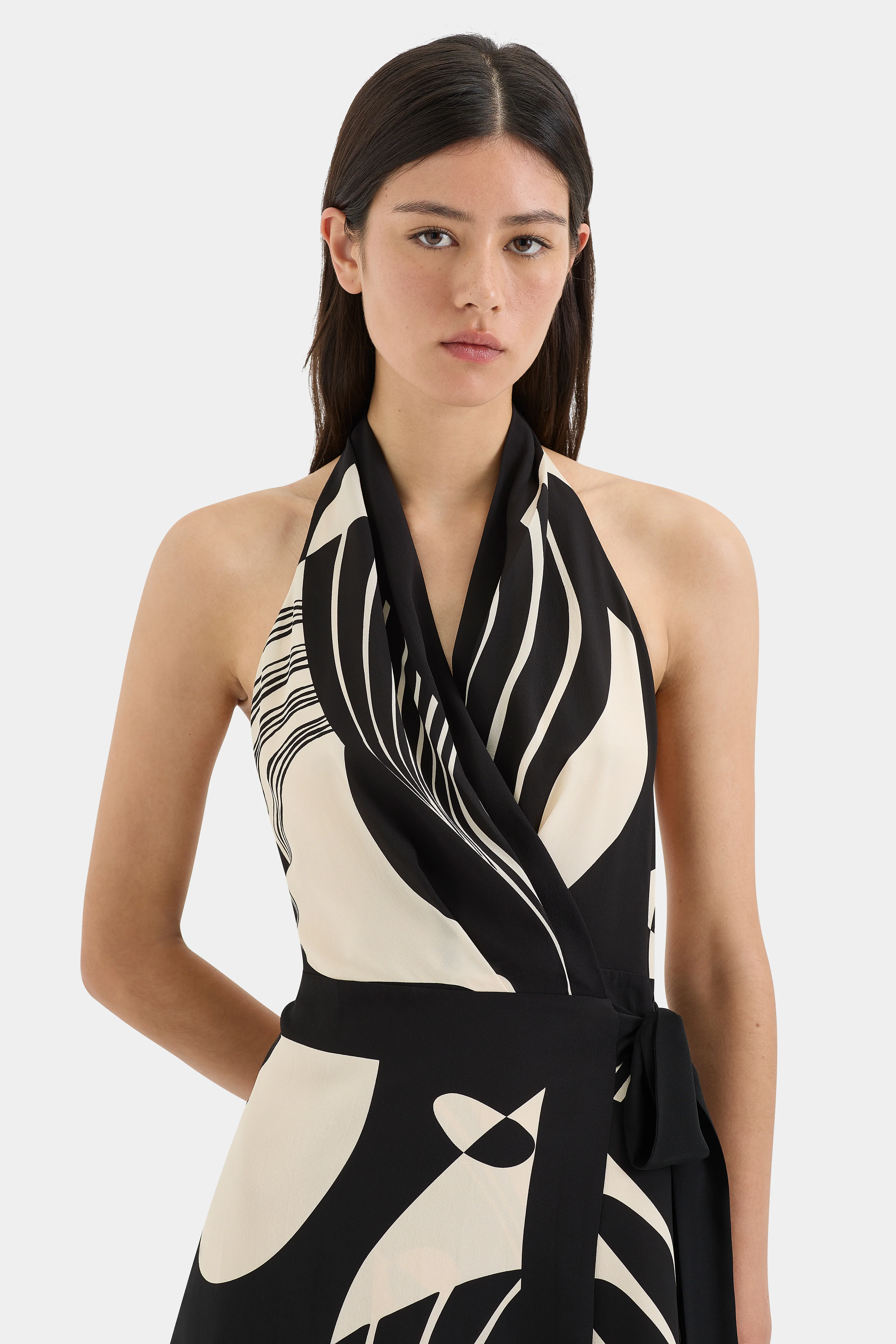Realisme Wrap Halter Mini Dress - Image 5