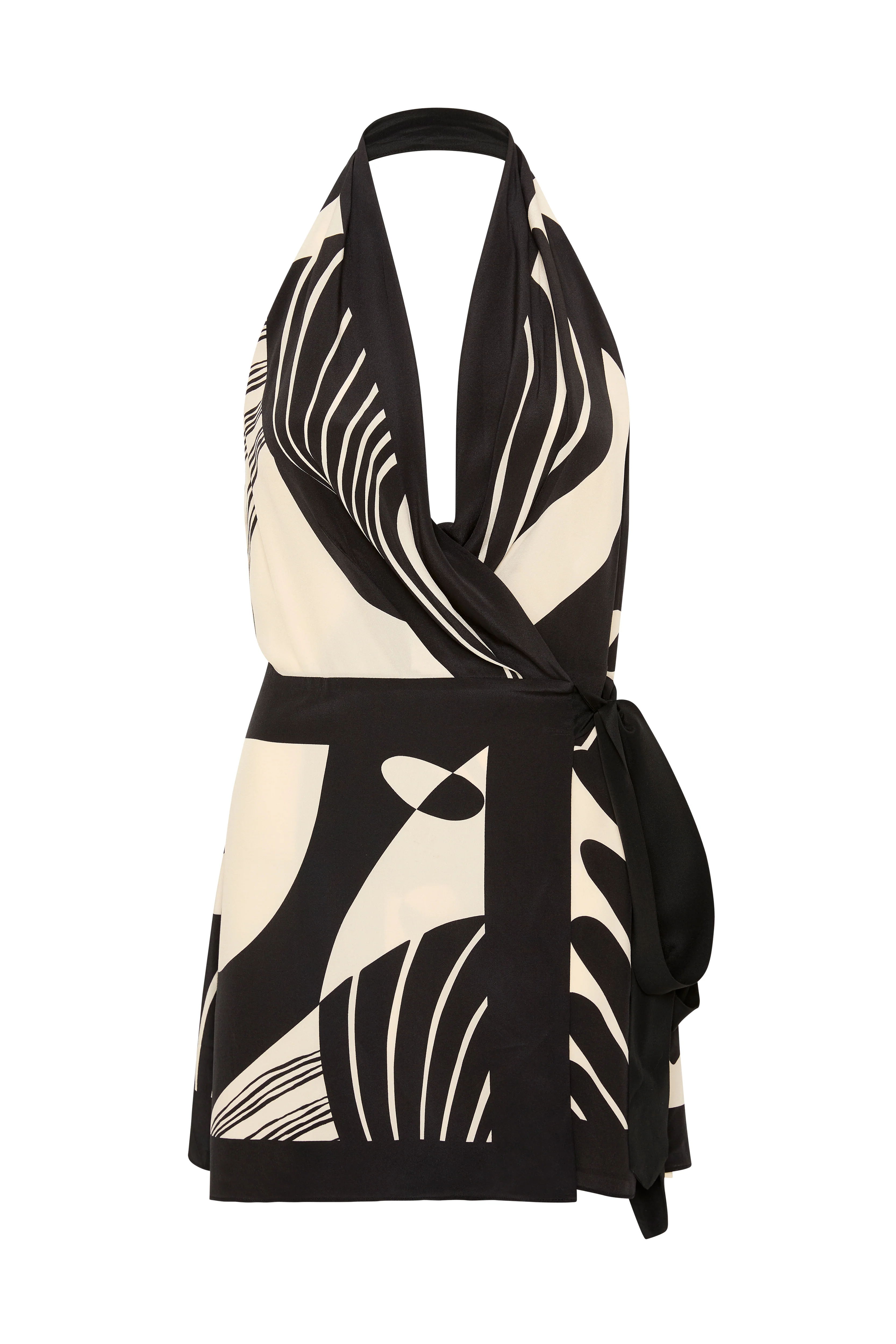 Realisme Wrap Halter Mini Dress - Image 6