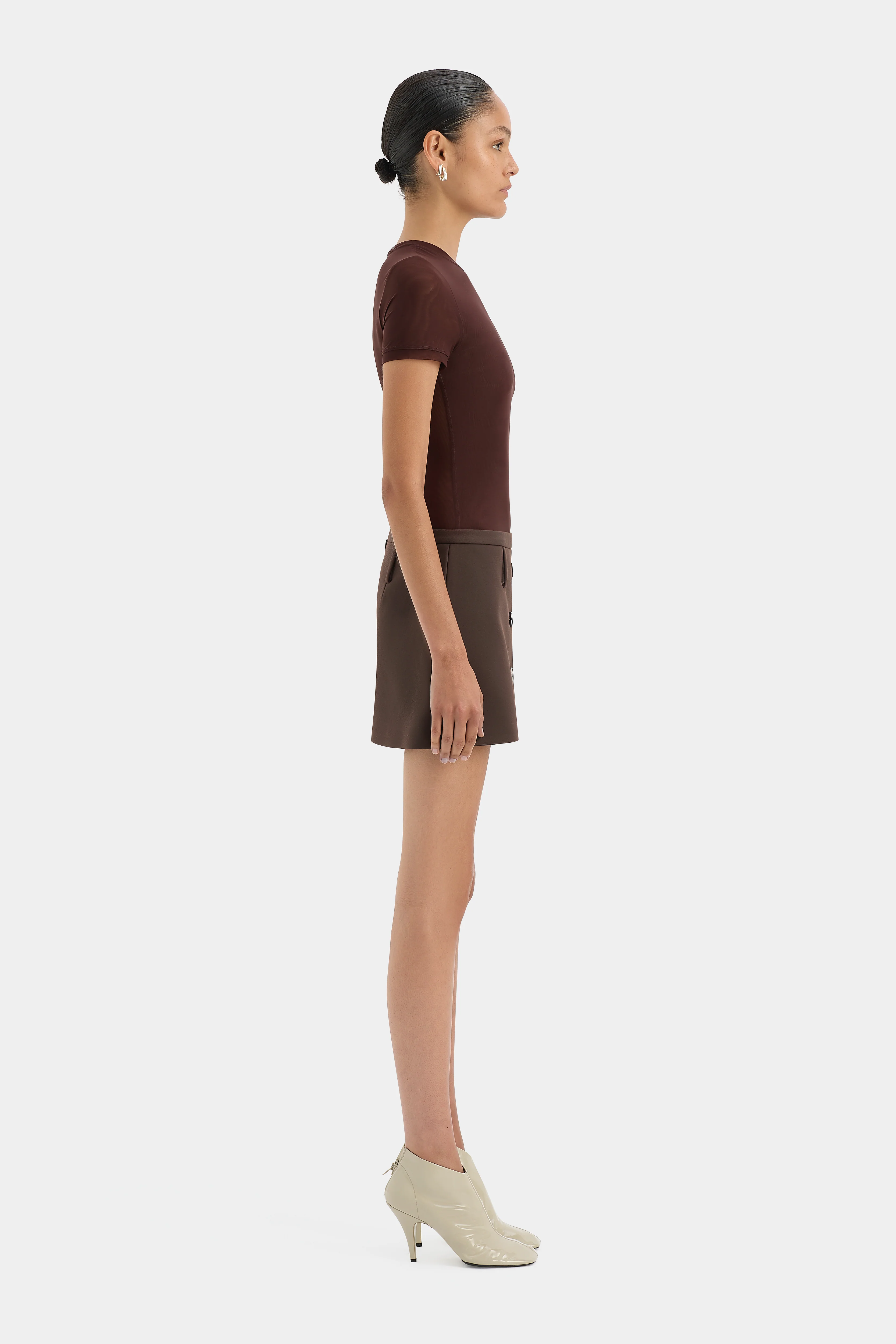 Sandrine Button Mini Skirt - Image 3