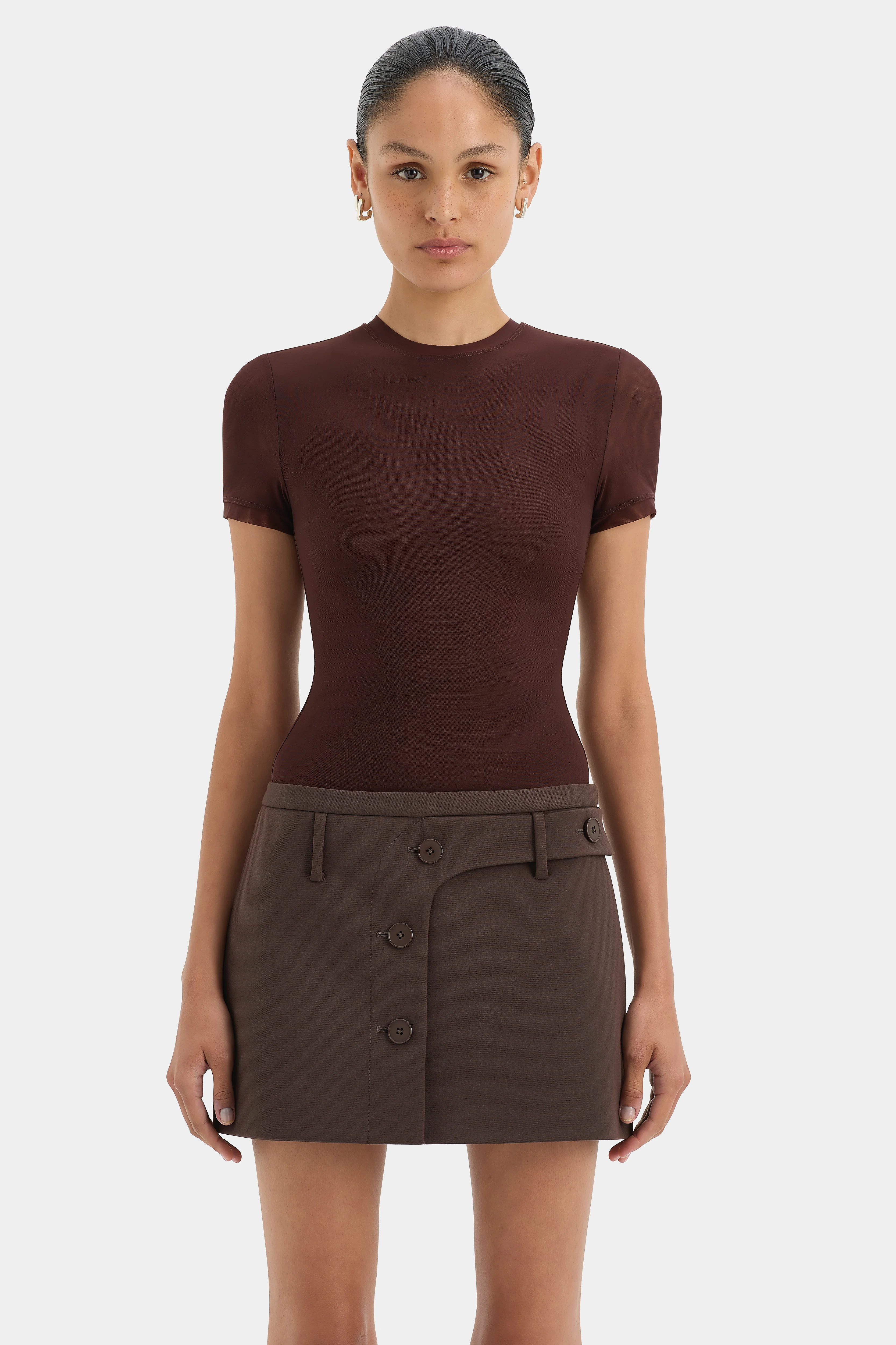 Sandrine Button Mini Skirt - Image 4