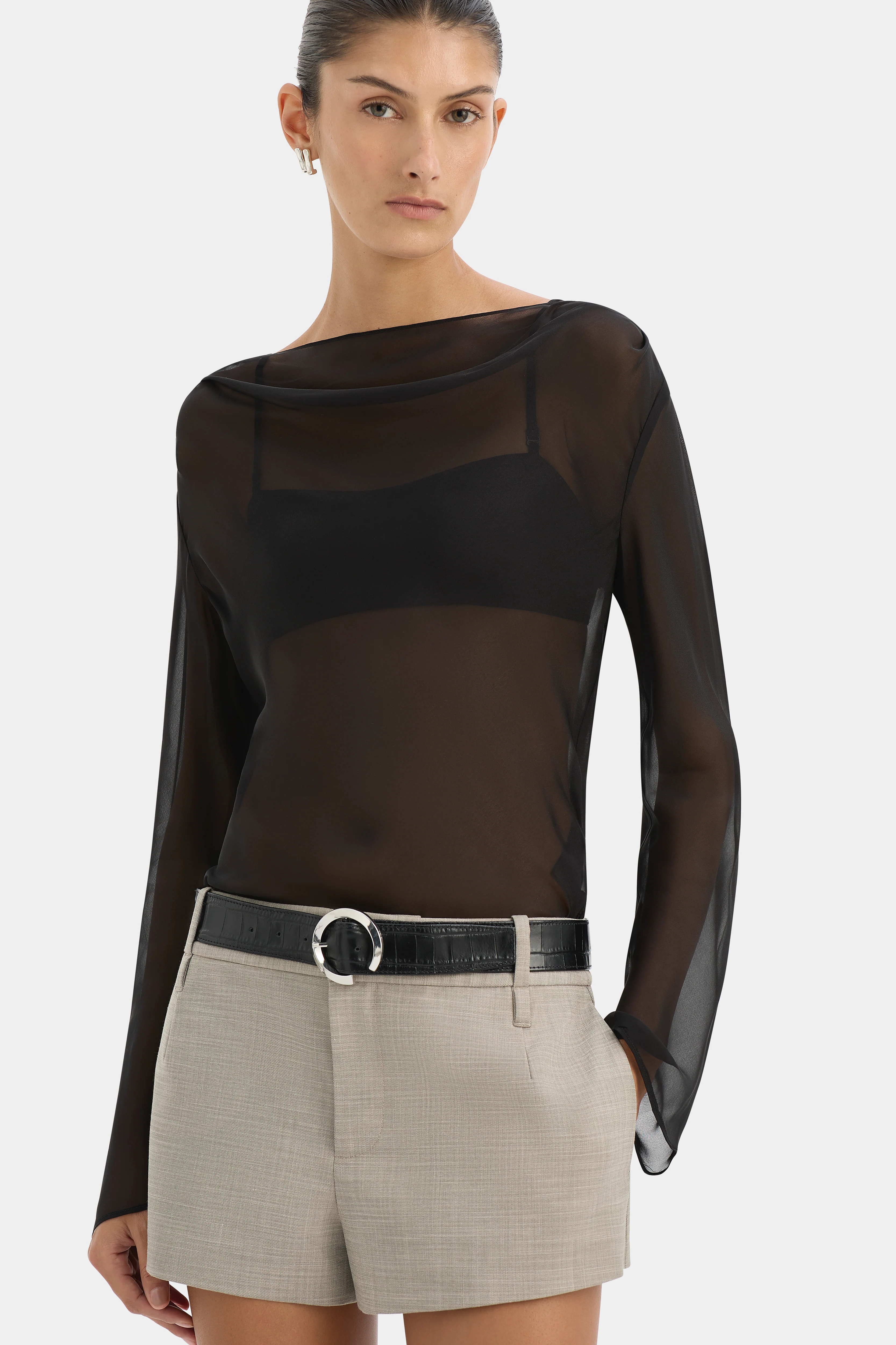 Strobe Long Sleeve Cowl Top - Image 5